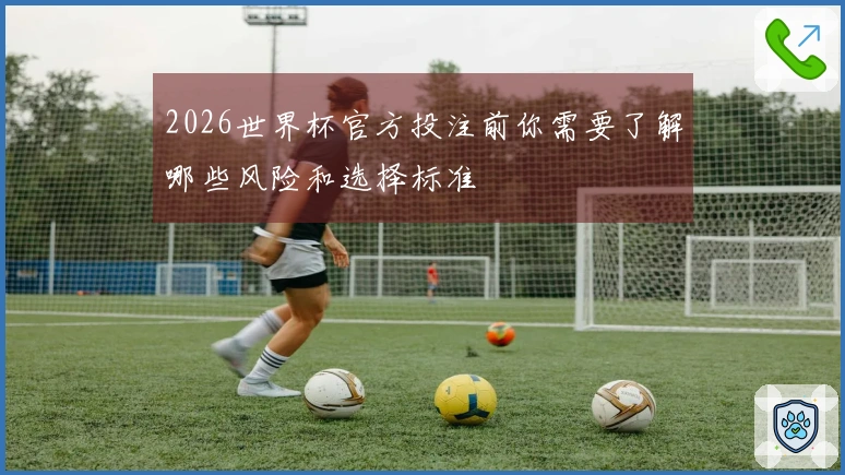 2026世界杯官方投注前你需要了解哪些风险和选择标准